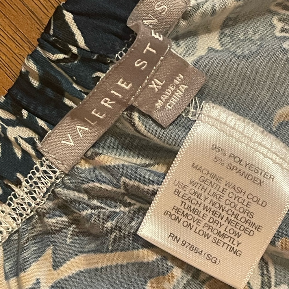 Valerie Stevens Teal Paisley Wide Leg Pants woman’s size XL - Picture 7 of 7